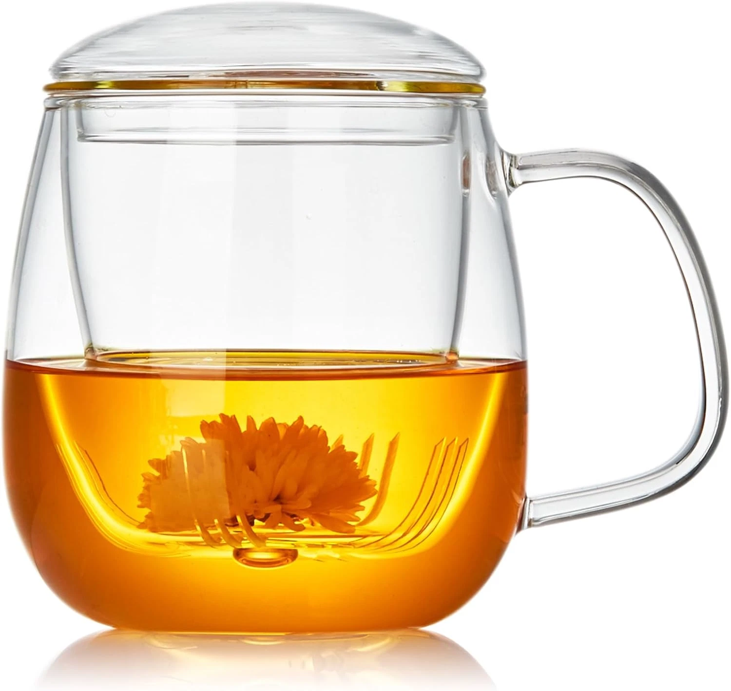 Taza Te Vidrio Grande 256 oz Borosilicato Infusor Tapa Transparente Bolsita