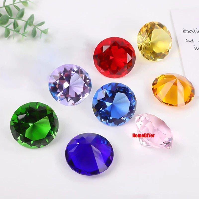 Diamantes de vidrio color 40 mm cristales dispersos diamante para decoración de mesa de boda Foto 4 de 4