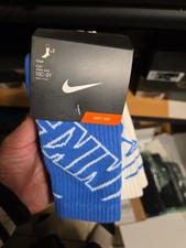 3 Pair Nike Kids Boy's Crew Socks. Red, White, Black SZ 13C-3y