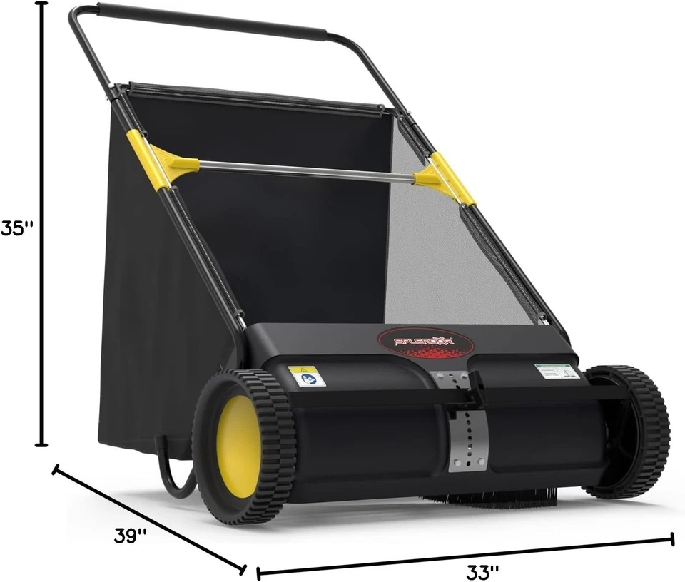 Barredora de césped manual de 26 pulgadas colector de escombros de hojas de césped Foto 4 de 4