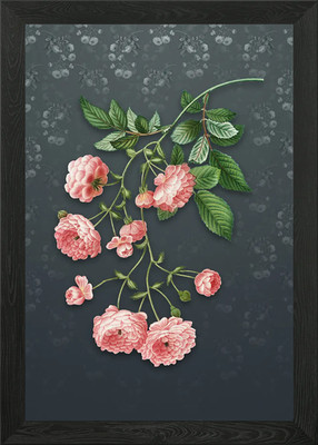 Vintage rosa Rambler Rosen gerahmtes Wandbild Poster Leinwanddruck Bild