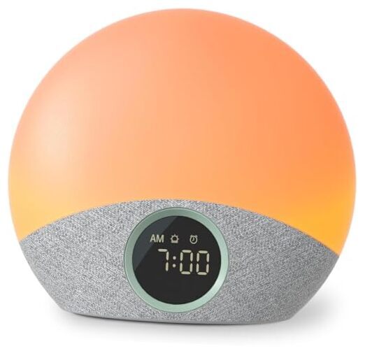 Alarm Clock Wake Up Light Baby Sound Machine, Adult White Noise Sunrise-image