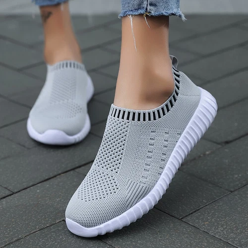 Women Fitness Walking Shoes Ladies Slip On Trainer Flat Casual Gym Sock SneakerT - Picture 3 of 24