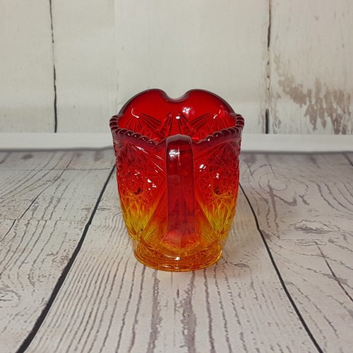 Wikinger Glas Amberina Milchkännchen rot orange gelb kleiner Sahnekrug Vintage - Bild 4 von 11