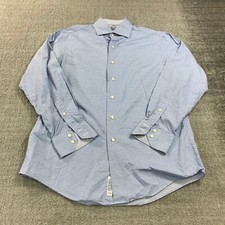 Brooks Brothers Shirt Mens Medium 15.5 Button Up Makers Made in USA Blue White