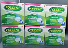 Polident 3 Minute Denture Cleanser - 240 Total Tabs- EXP 03/26-Lot of 6