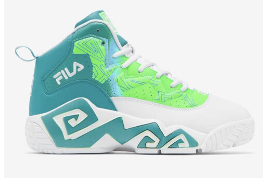 Fila MB 1BM01748-142 Mens Sz Green Teal Aztec Gecko Basketball