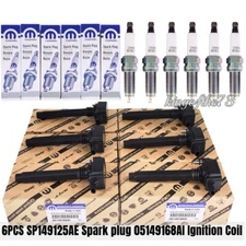 6Pcs OEM Part Spark Plugs & UF648 Ignition Coils for Chrysler Jeep Dodge 3.6 US