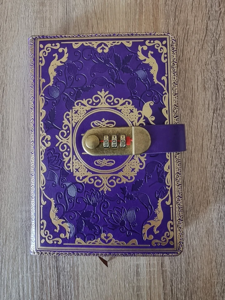 Notizbuch, Tagebuch mit Schloss, liniert, Journal A5, blau lila grün rot grau - Bild 4 von 4