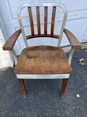 Vintage Shaw-Walker Industrial Office Chair – Wood & Steel, Mid