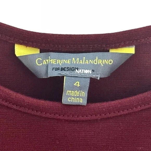 PALM ANGELS Abito CATHERINE MALANDRINO Peplum orlo svolazzante linea A marrone scollo a scoop 4