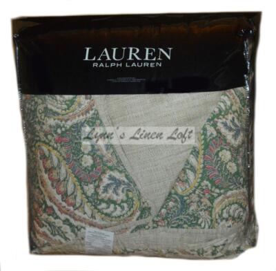 RALPH LAUREN Allie Paisley 3P KING COMFORTER SET $500 Green Rose Indigo NEW