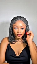 LUXLUXE Tiara Straight 12 in Long 4X4 Hand Tied Lace Braided Wig, BLB-0140