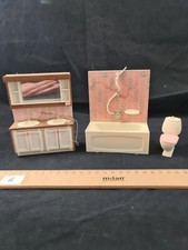 WC Waschplatz Badewanne Badezimmer Lundby Puppenstube Möbel antik alt