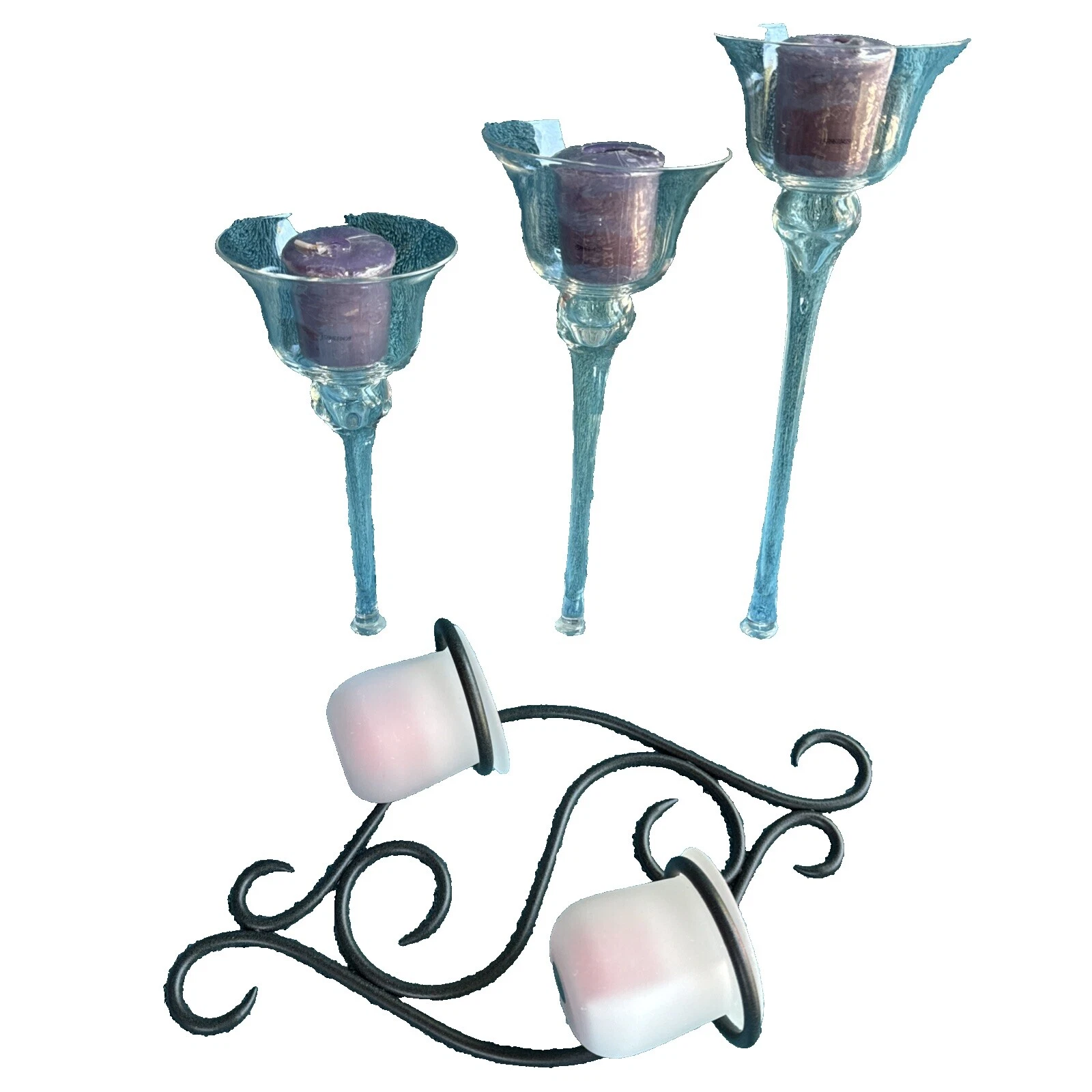 Candelabros PartyLite Negro y accesorios