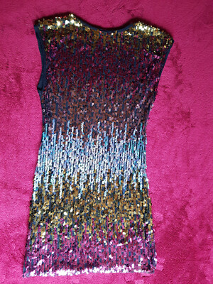 QED London Damen Kleid/Oberteil. Gr. S/M. Ärmellos. Polyester. Glitzer.