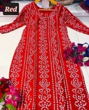 Women Rayon Geometric Print A-Line Kurta Jaipuri kurti code 18