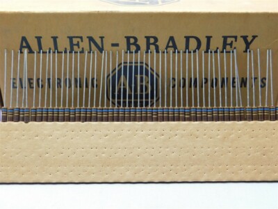 5 Vintage Allen Bradley Type EB Industrial 1.6 Ohm 1/2W 5% Carbon Comp Resistors