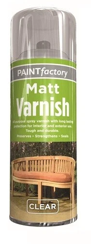 Clear Matt Varnish Spray Paint All Purpose Interior Exterior Aerosol Cans 400ml - Picture 4 of 7