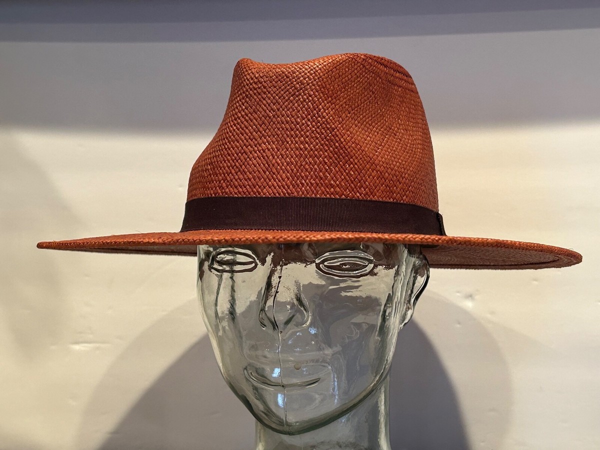 Goorin Bros Toquilla Panama Straw Flat Brim Fedora Hat L  display picture 1