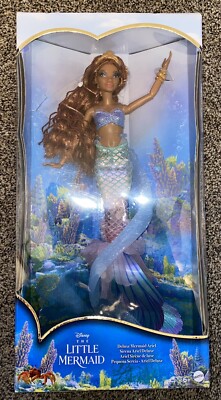 Mattel Disney The Little Mermaid Deluxe Ariel Doll Iridescent Tail Jewelry Beads
