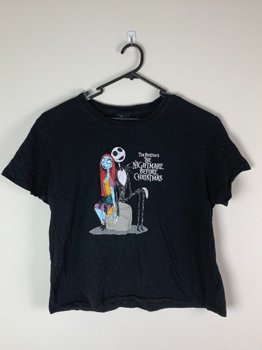 Nightmare Before Christmas T-Shirt Womens XL Black Graphic Regular Fit Casual