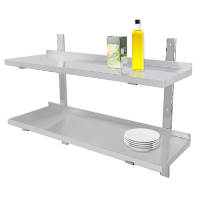 Stainless Steel Shelves 2 x Commercial Catering Kitchen Room Wall Shelf