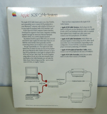 Vintage Apple Macintosh Computer SCSI System Cable M0206 - Sealed