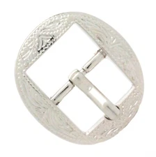 Engraved Strap Buckle 3/4" Shiny Nickel 1609-02