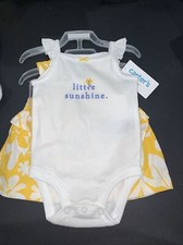Carter's Girl's 3 Piece All Cotton Dress Body Suit  Diaper Cover 3M