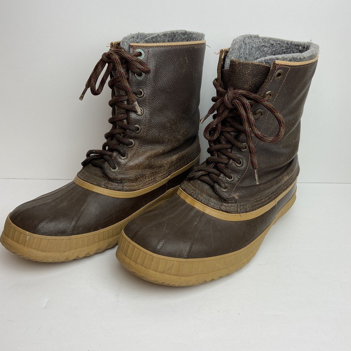 Mens Vtg Sorel Sz 9 Arctic Pac Kaufman Canada Brown Snow 