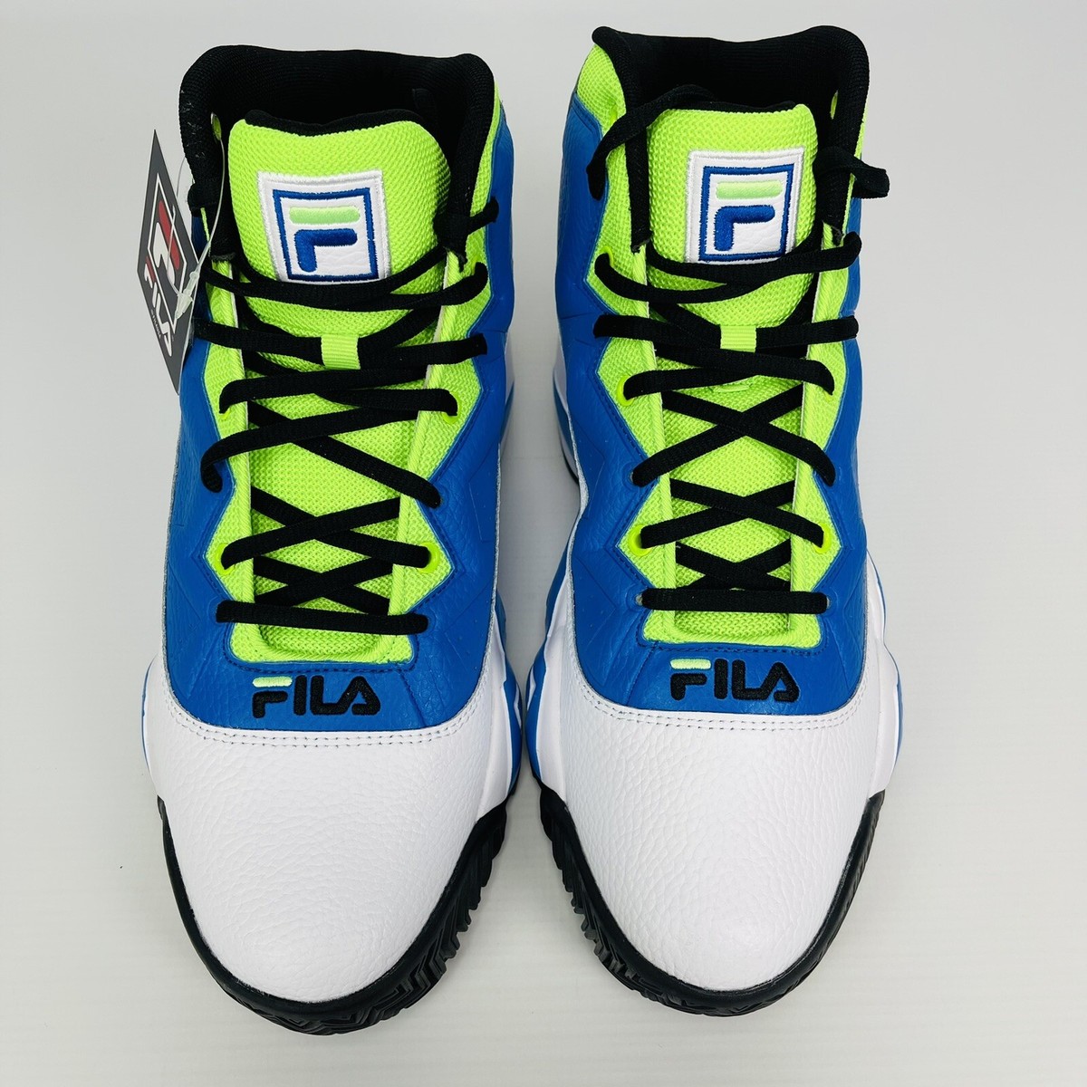 FILA MB Mens Basketball Shoes Size 9.5 White Blue Neon Green Jamal Mashburn Fila MB Jamal Mashburn  main image 3
