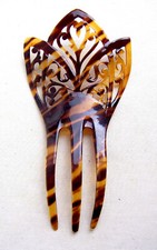 Victorian hair comb faux tortoiseshell - NO US IMPORT FEES