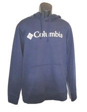 Columbia Men s Fleece Trek Hoodie Size Medium Navy Blue Sweatshirt Pullover