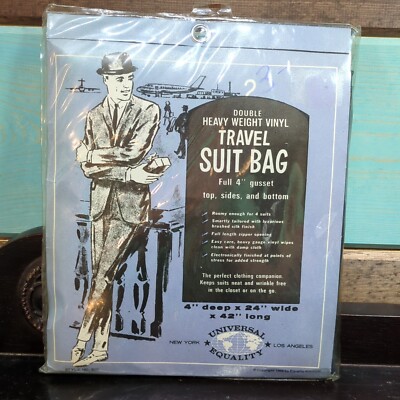 VINTAGE VINYL SUIT DRESS CLOTHING BAG Black 1968 Equality Products Style 920