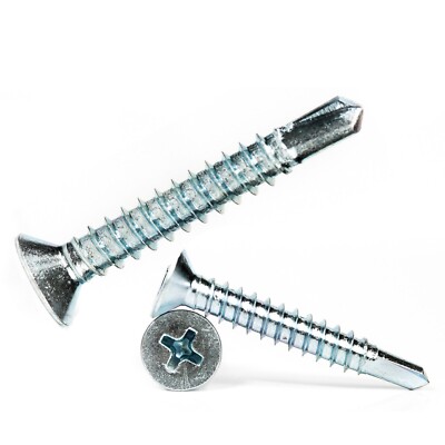 COUNTERSUNK SELF DRILLING TEK SCREWS ZINC PLATED METAL FIXING WINDOWS ROOFING