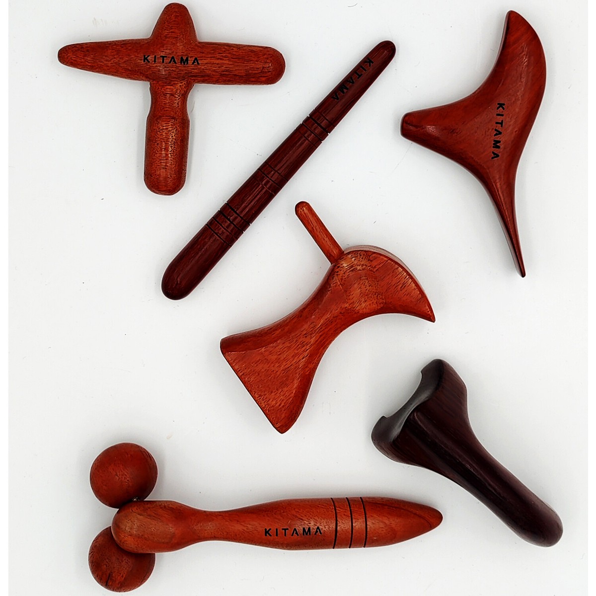 Massagehilfe Holz - Stäbchen Kreuz Vogel Birdy Löffel Roller Triggerpunkte