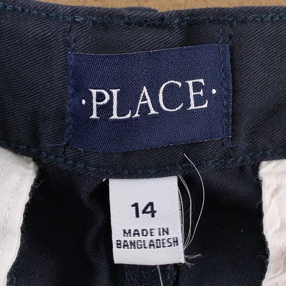 The Children's Place Boys Size 14 Navy Pleated Front Straight Leg Chino Pants - Image 4 of 4