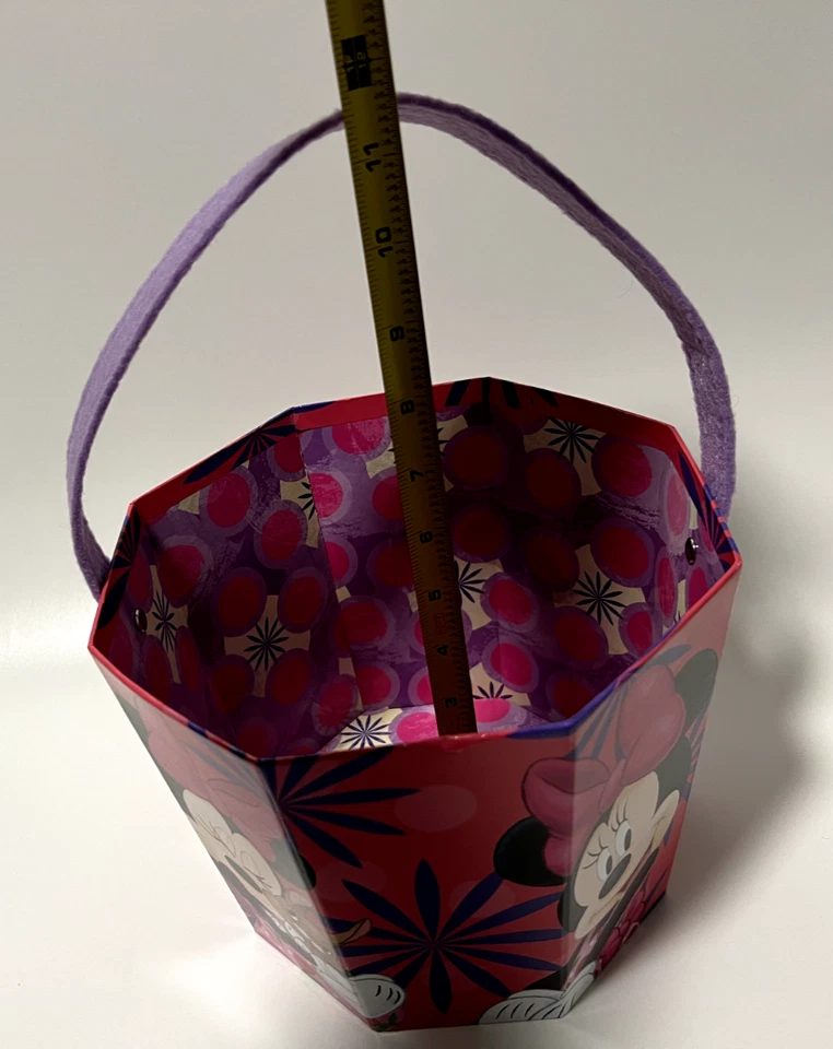 Disney Minnie Cartón Cubo Cesta Caja Decoración San Valentín Pascua Halloween Foto 4 de 4