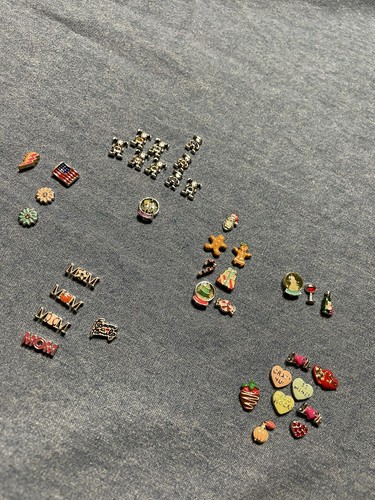 Lot Of 34+ ORIGAMI OWL FLOATING CHARMS Holiday Jewelry Valentines Kids Moms Wine - Picture 9 of 9