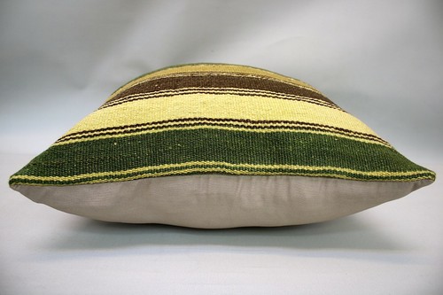 Kilim Square Pillow, 18x18 in, Decorative Throw Cushion, Handmade Vintage Pillow - Picture 5 of 6