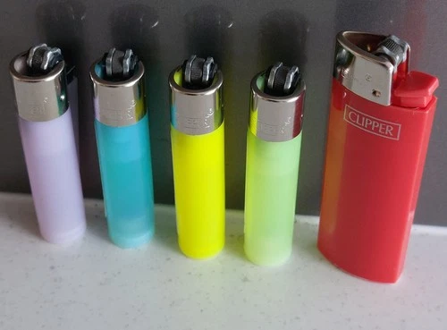 Clipper micro gas refillable lighters set of 4 TRANSLUCENT WITH BONUS LARGE BR - Picture 1 of 1