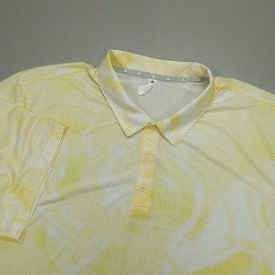 Adidas Ultimate Move Mesh Polo Golf Shirt Men's Size 2XL Vanilla Abstract