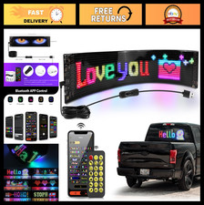 Programmable LED Car Window Sign - 15x4" Scrolling Message Display, Bluetooth Co