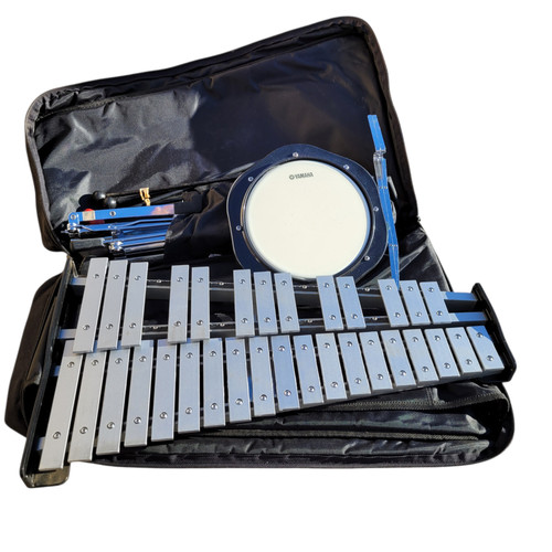 Yamaha Xylophone Bell Kit Mallet Keyboard With Case Mallets Stand Practice Pad