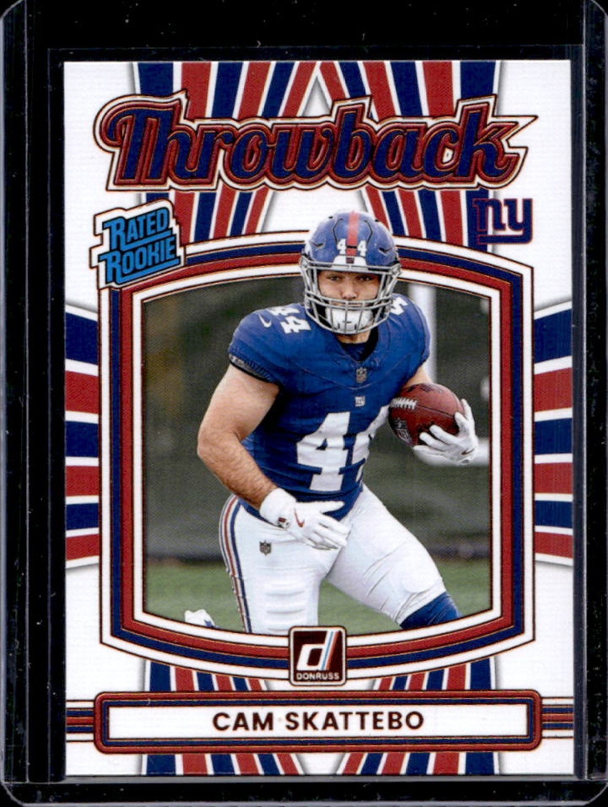 2025 Donruss Cam Skattebo Rated Rookie Throwback RC #36 Giants