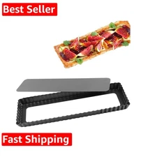 Rectangular Tart Pan 14 Inch Nonstick Quiche Pie Pan with Removable Bottom Ta...
