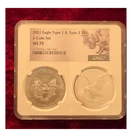 United States Mint American Eagle 2021 Type 1 & 2 MS 70 NGC 2 oz .999 Silver