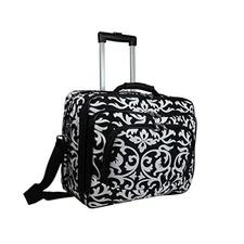  Rolling 17-Inch Laptop Briefcase Computer Case One Size Black Trim Damask