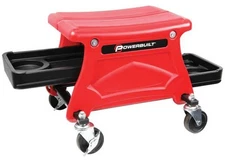 Powerbuilt 240283 Heavy Duty Compact Rolling Seat With Storage Trays